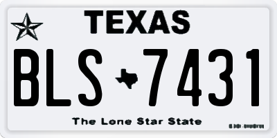 TX license plate BLS7431