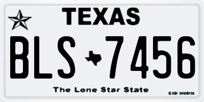 TX license plate BLS7456
