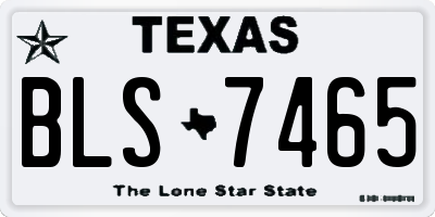 TX license plate BLS7465