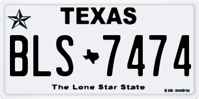 TX license plate BLS7474