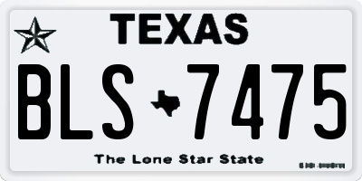 TX license plate BLS7475