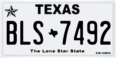 TX license plate BLS7492
