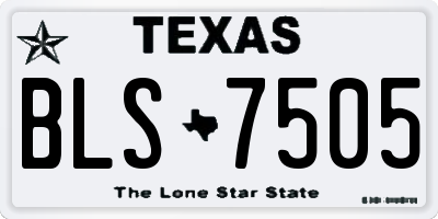 TX license plate BLS7505