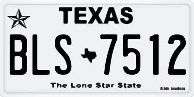TX license plate BLS7512