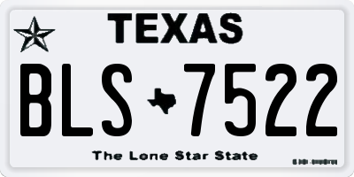 TX license plate BLS7522