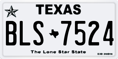 TX license plate BLS7524