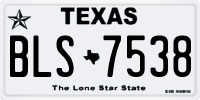 TX license plate BLS7538