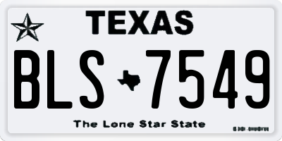 TX license plate BLS7549