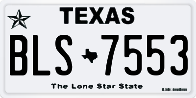 TX license plate BLS7553