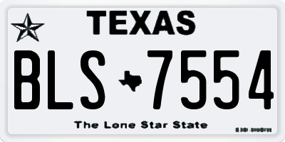 TX license plate BLS7554