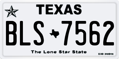 TX license plate BLS7562