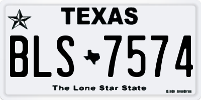 TX license plate BLS7574
