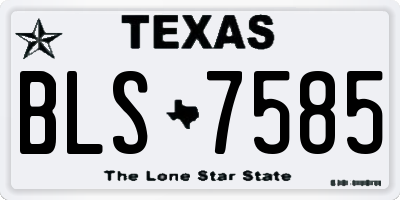 TX license plate BLS7585
