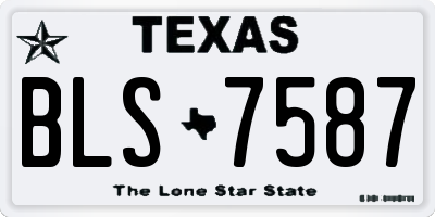 TX license plate BLS7587