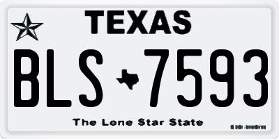 TX license plate BLS7593