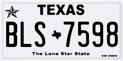 TX license plate BLS7598