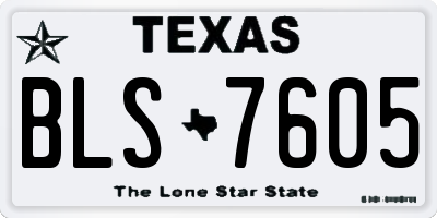 TX license plate BLS7605