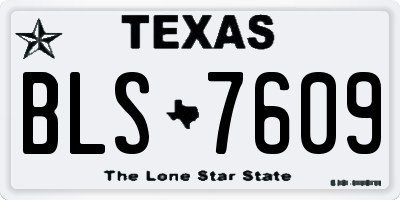 TX license plate BLS7609