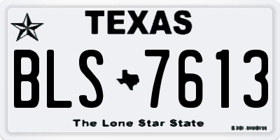 TX license plate BLS7613