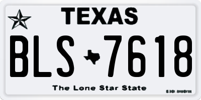 TX license plate BLS7618