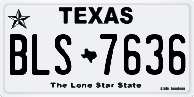 TX license plate BLS7636