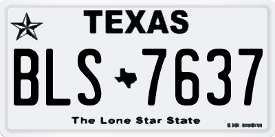 TX license plate BLS7637