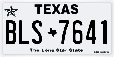 TX license plate BLS7641