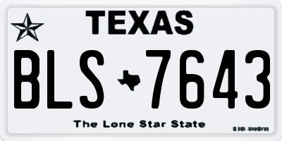 TX license plate BLS7643