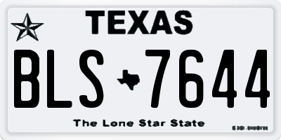 TX license plate BLS7644