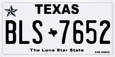 TX license plate BLS7652