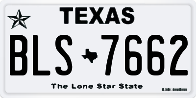 TX license plate BLS7662