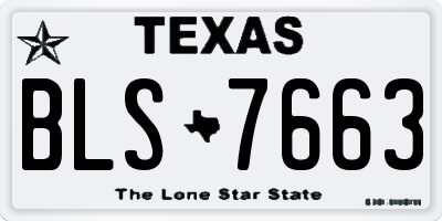 TX license plate BLS7663