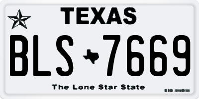 TX license plate BLS7669