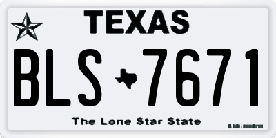 TX license plate BLS7671
