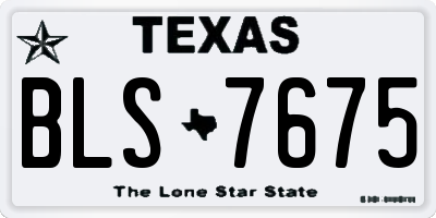 TX license plate BLS7675