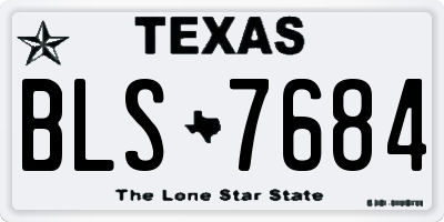 TX license plate BLS7684