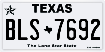 TX license plate BLS7692