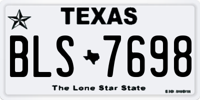 TX license plate BLS7698