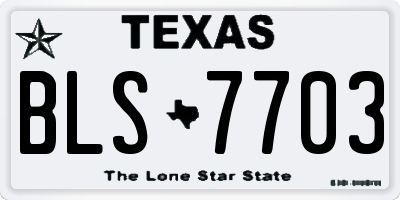 TX license plate BLS7703