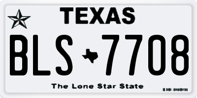 TX license plate BLS7708