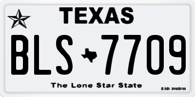 TX license plate BLS7709