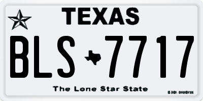 TX license plate BLS7717