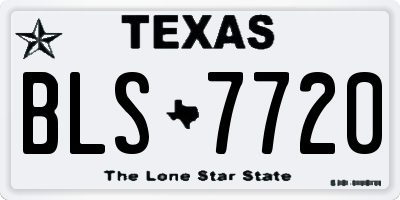 TX license plate BLS7720