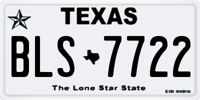 TX license plate BLS7722
