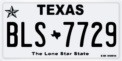 TX license plate BLS7729
