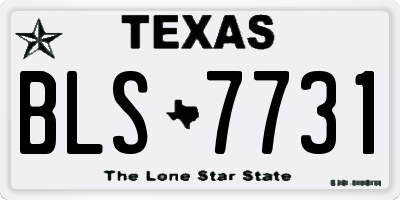 TX license plate BLS7731