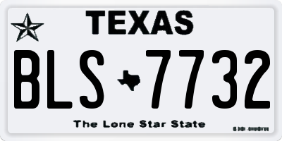 TX license plate BLS7732