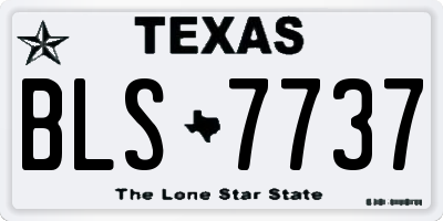 TX license plate BLS7737
