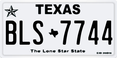 TX license plate BLS7744