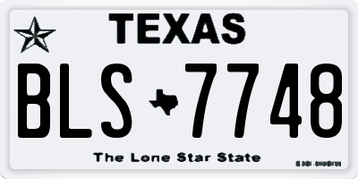 TX license plate BLS7748